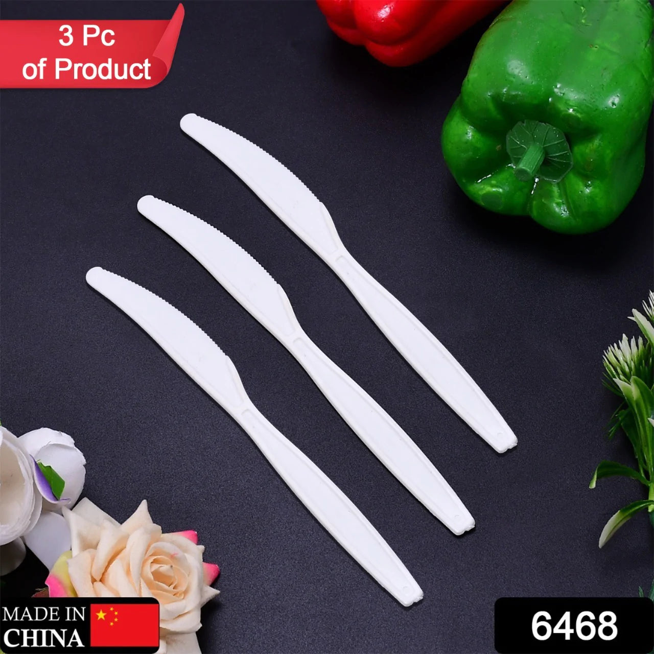 6468 Plastic Knives, Re-useable, Hand Washable Long Perfect for Birthday Parties, Camping, Catering (pack of 3) DeoDap 6468 Plastic Knives, Re-useable, Hand Washable Long Perfect for Birthday Parties, Camping, Catering (pack of 3) DeoDap